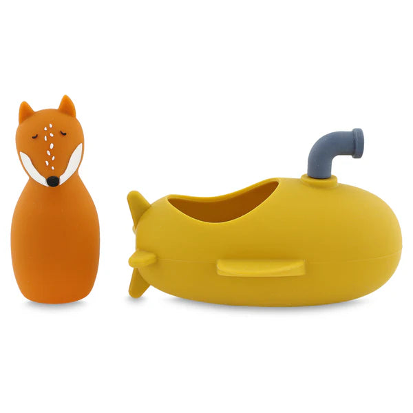 Jouet de bain sous-marin jaune et renard en silicone 