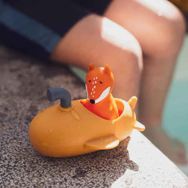 Jouet de bain sous-marin jaune et renard en silicone 