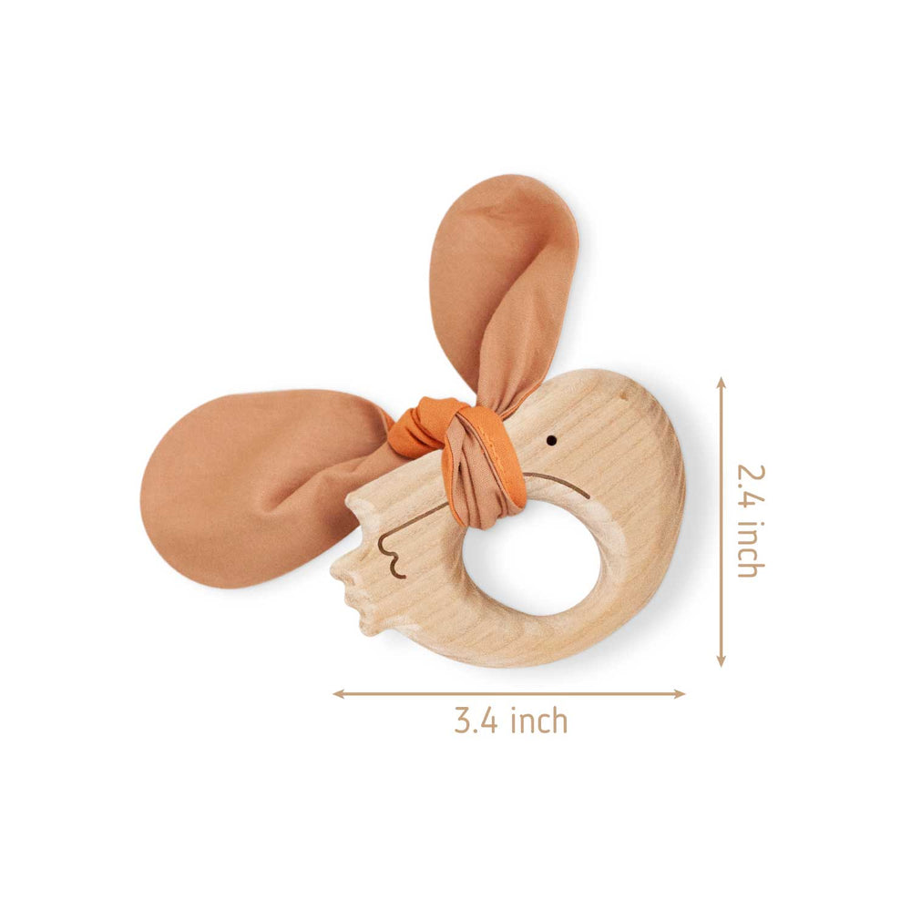 Jouet de dentition en bois en forme d'oiseau