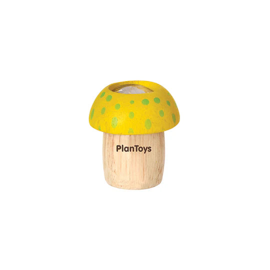 Kaléidoscope champignon en bois Jaune