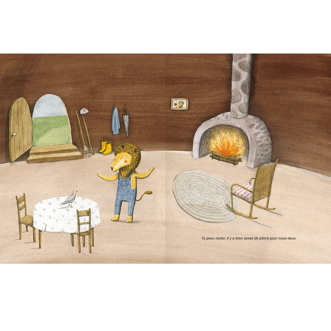 Pages du Livre jeunesse Le lion et l'oiseau de Marianne Dubuc