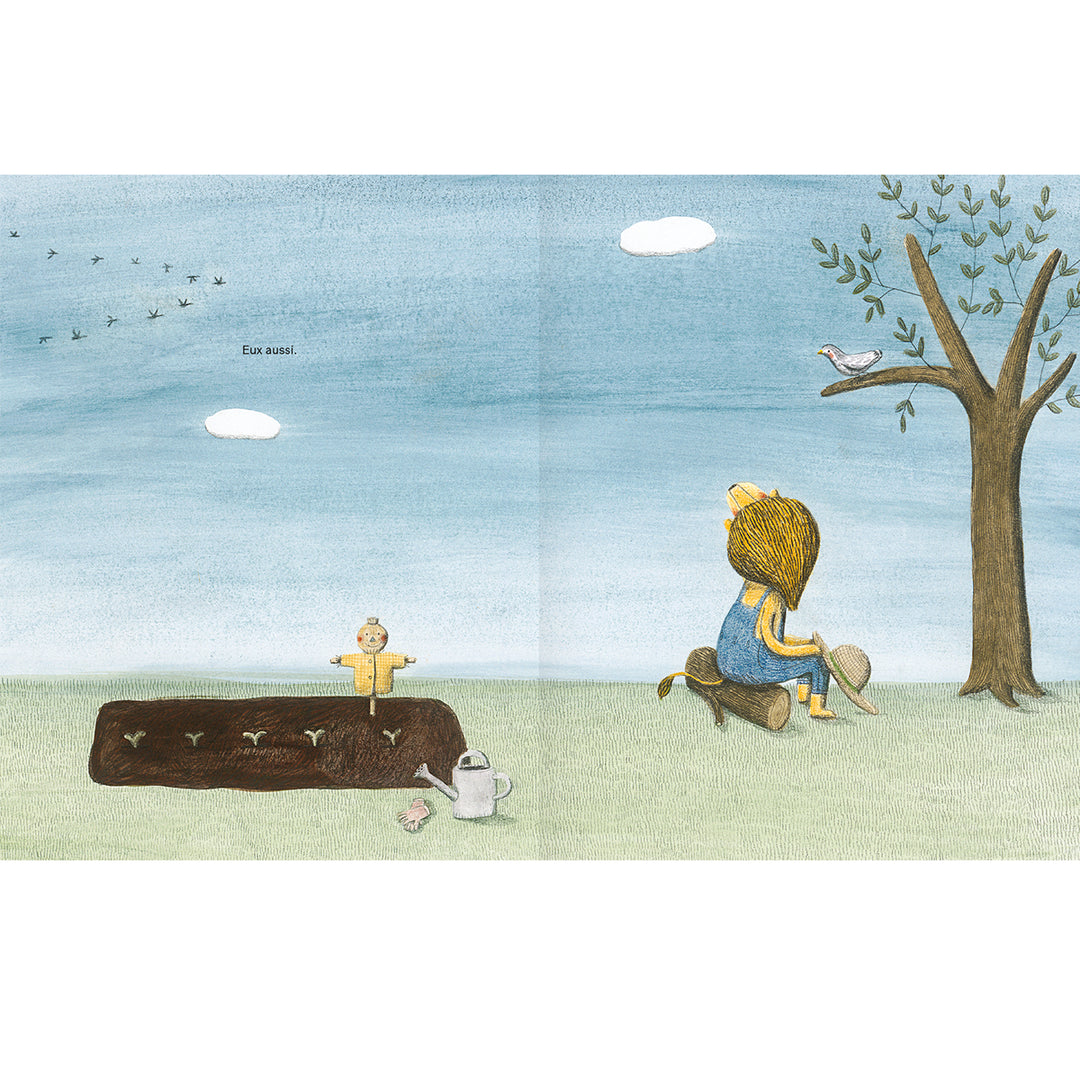 Pages du Livre jeunesse Le lion et l'oiseau de Marianne Dubuc