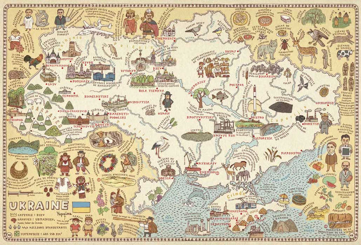 Carte de l'Ukraine du Livre jeunesse Cartes Aleksandra Mizielinska et Daniel Mizielinski