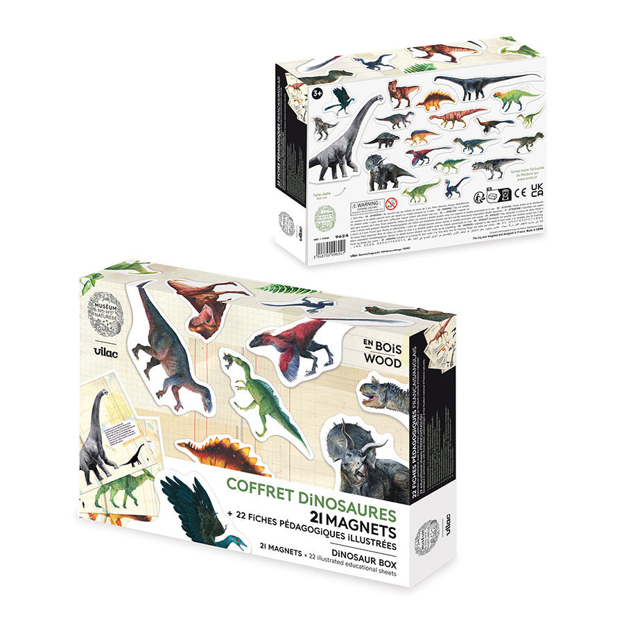 Coffret de 21 magnets dinosaures