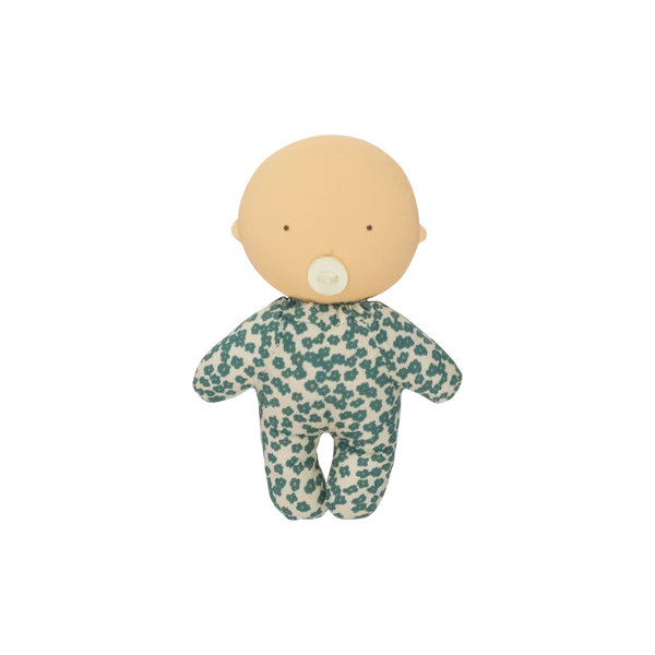 Mini bébé Gommu fabriqué en caoutchouc d'hévéa et de toile de coton et de lin avec un pyjama imprimé fleurs