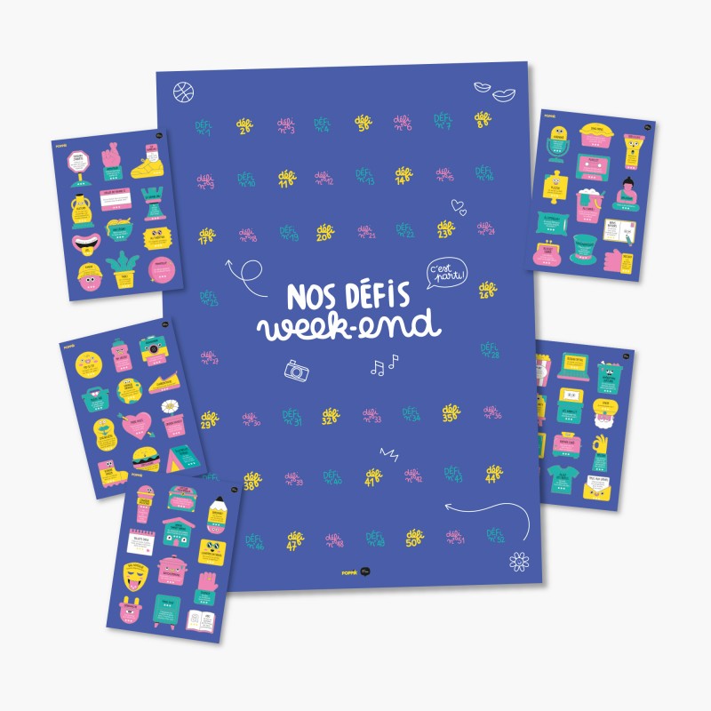 Minus Affiche et autocollants Nos défis week-end