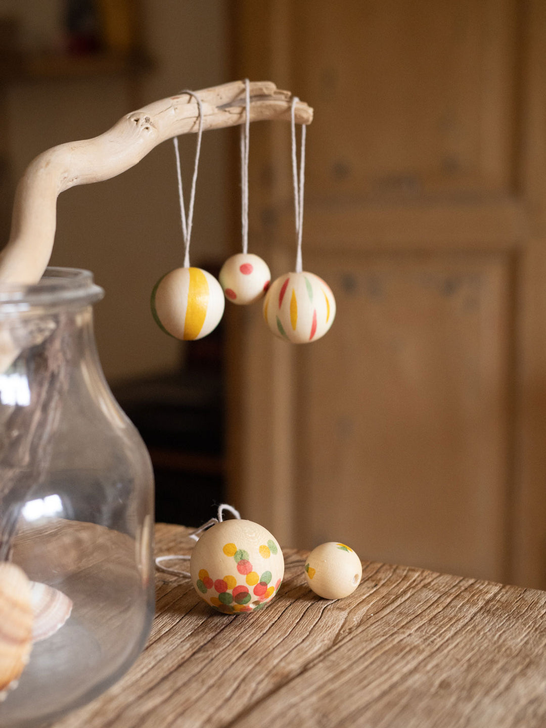 Ornements en bois en forme de Boules