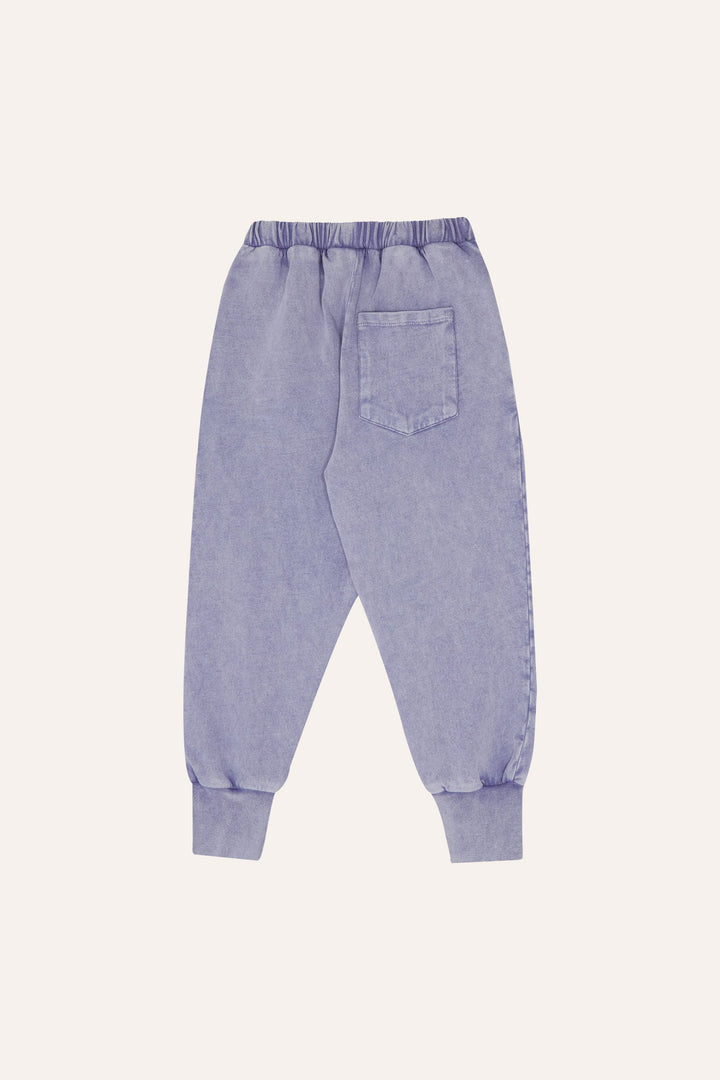 Pantalon jogging en coton bleu délavé 