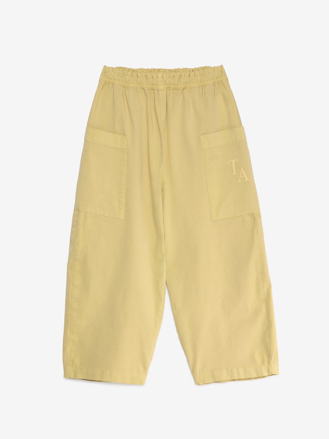 Pantalon pour enfant en coton sable vert avec poches