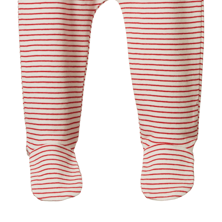 Jambes de Pantalon à pattes en coton rayé rouge