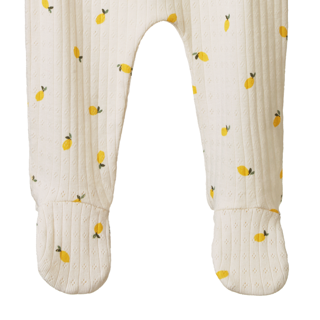 Jambes de Pantalon à pattes pointelle avec imprimé citron