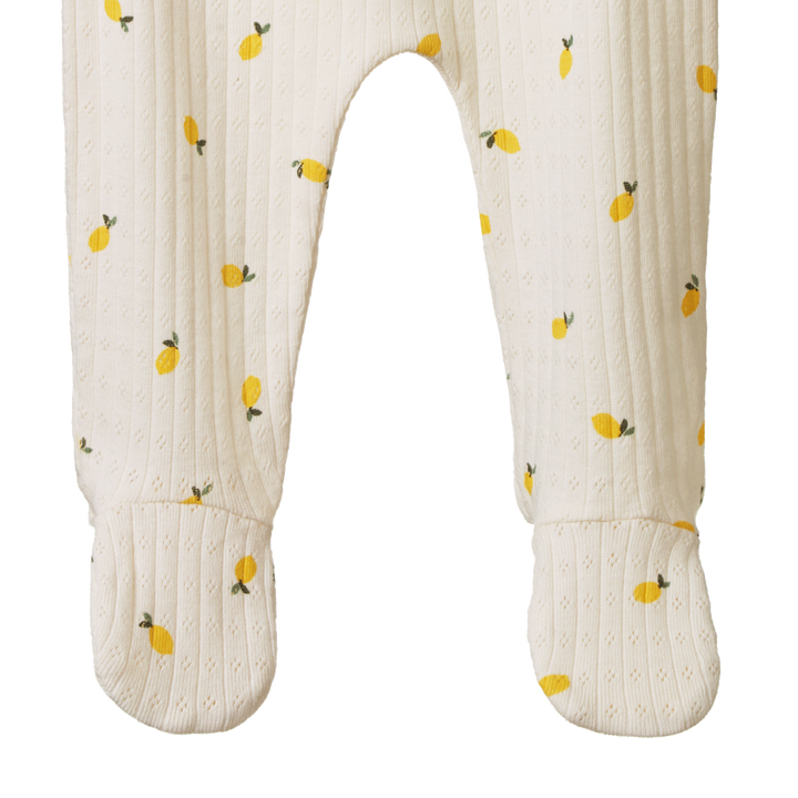 Jambes de Pantalon à pattes pointelle avec imprimé citron