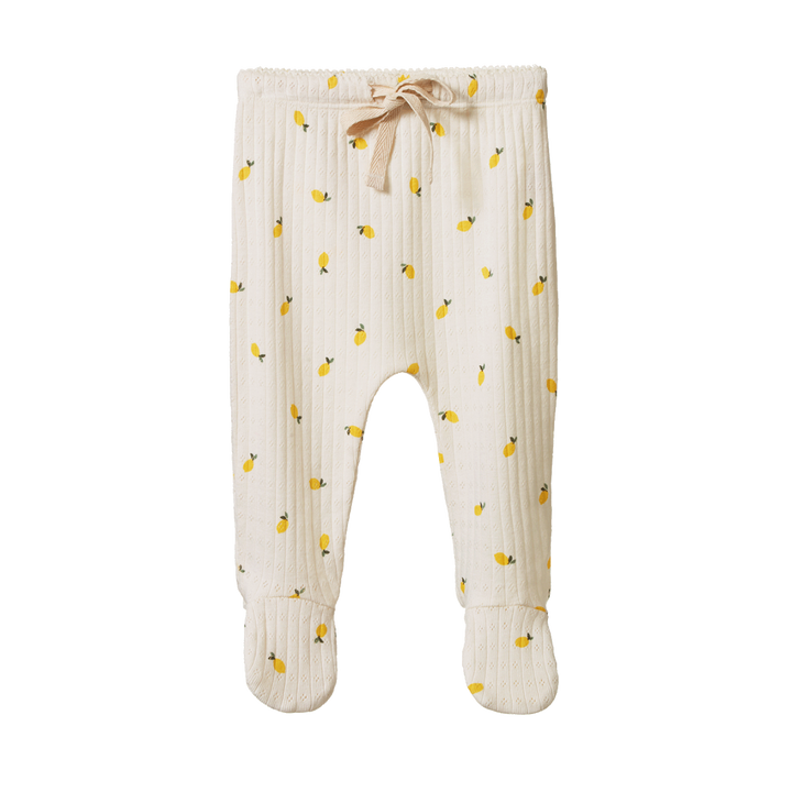 Pantalon à pattes pointelle avec imprimé citron