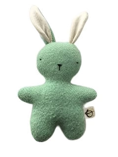 Peluche lapin en laine verte