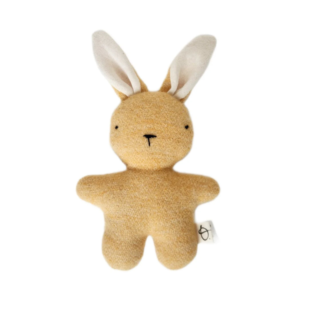 Peluche lapin en laine Jaune