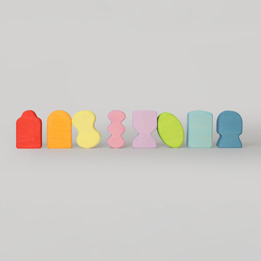 pieces de Jeu de formes Grimms en bois multicolore 