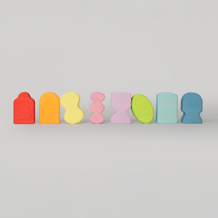 pieces de Jeu de formes Grimms en bois multicolore 