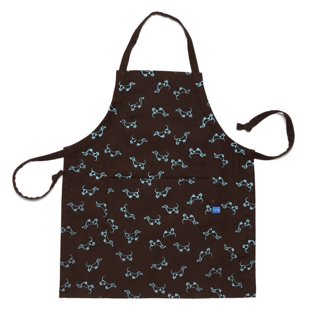 Tablier en coton avec imprimé chien saucisse