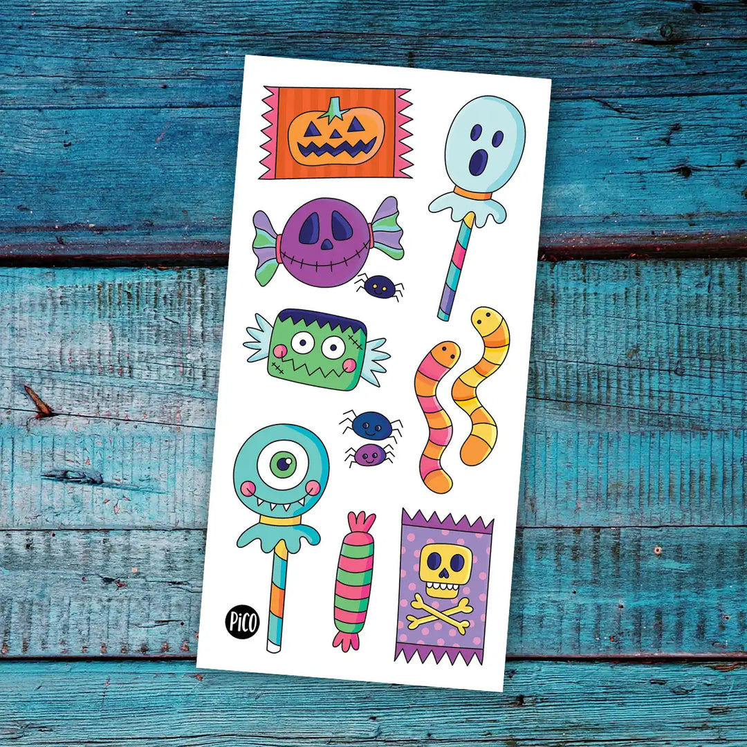 Tatouages temporaires Les bonbons d'Halloween