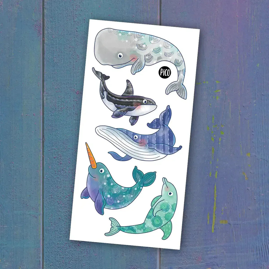 Tatouages temporaires Les douces baleines