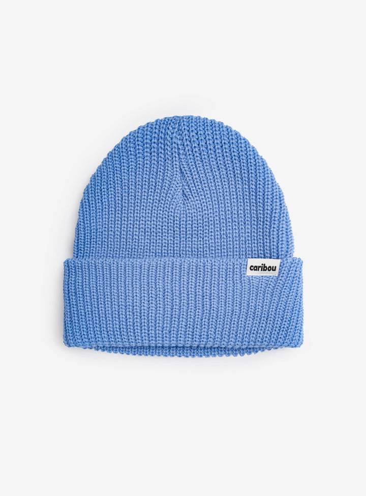Tuque pêcheur Caribou en tricot bleu