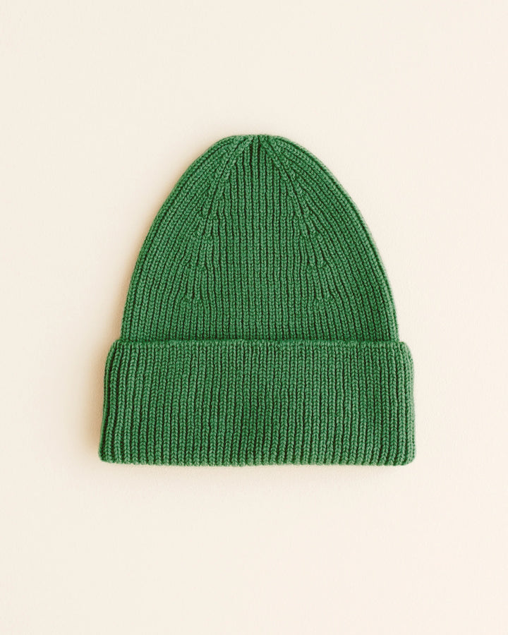 Tuque Fonzie Hvid en laine mérinos verte 