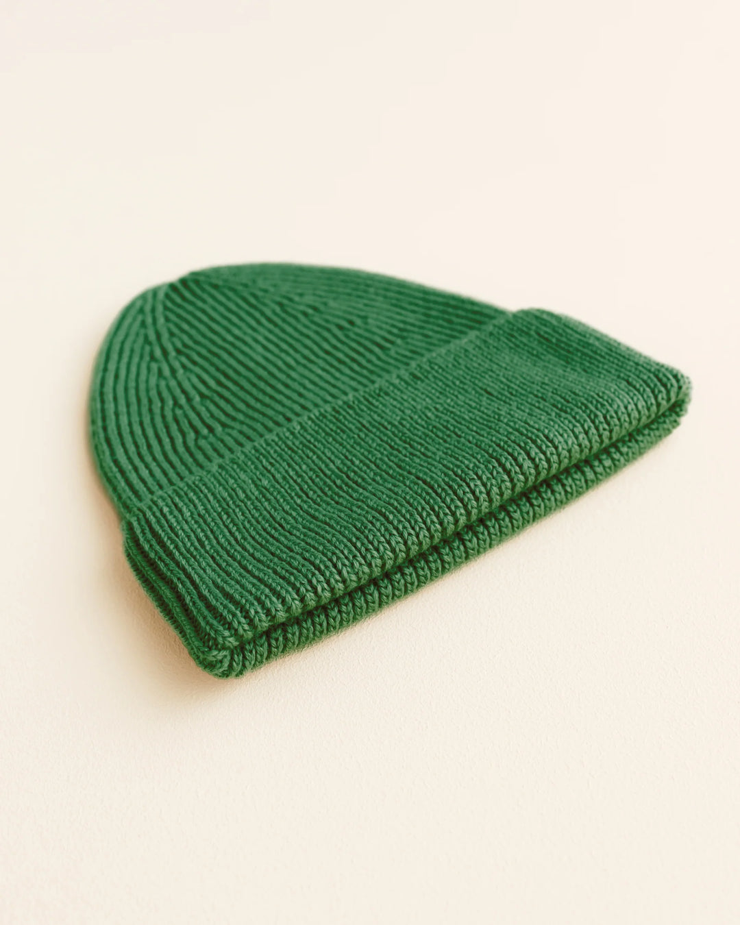 Tuque Hvid en laine mérinos verte 