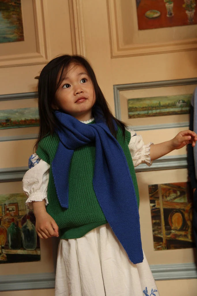 Fille avec Veste Hvid pour enfant en laine mérinos verte