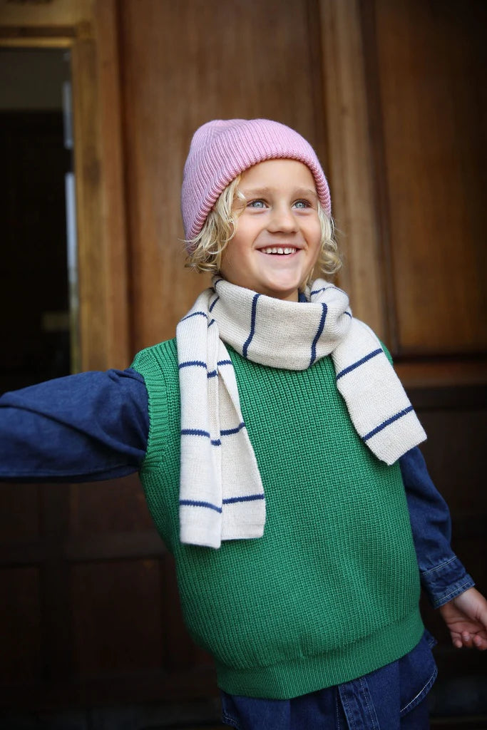 Garçon avec Veste Hvid pour enfant en laine mérinos verte