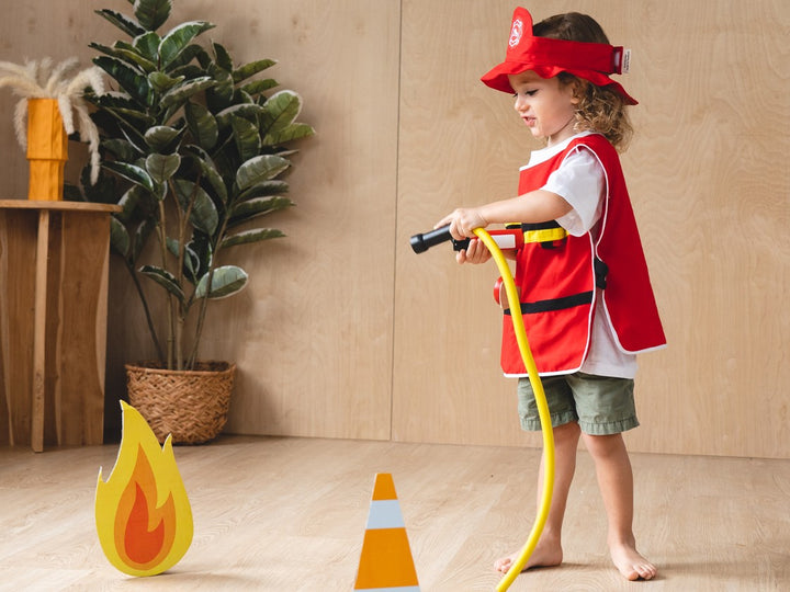 plan toys ensemble de pompier fire fighter pretend play set 3708