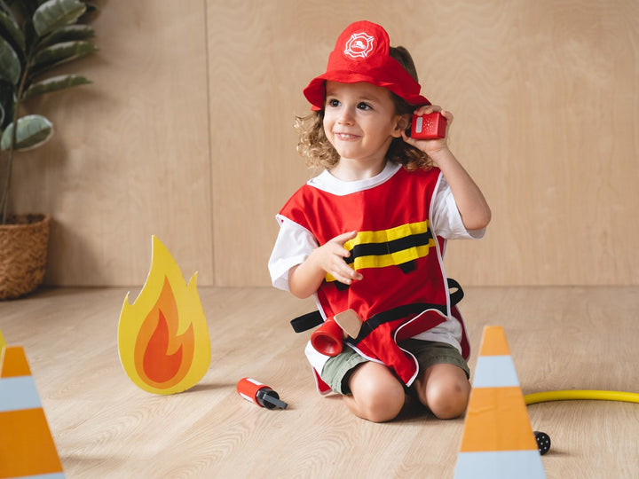 plan toys ensemble de pompier fire fighter pretend play set 3708