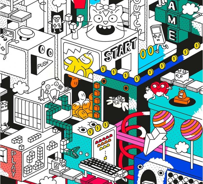 Kids Life, poster géant à colorier - 70 x 100cm - par Omy – Memento Mori