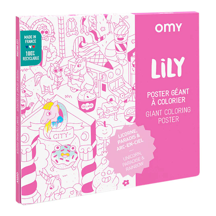 Omy Affiche géante à colorier - Lily licorne