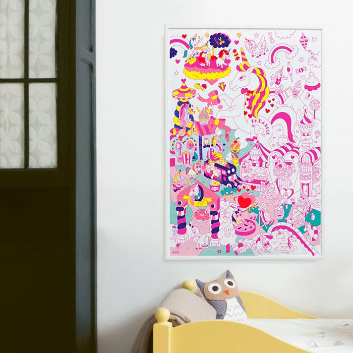 Omy Affiche géante à colorier - Lily licorne