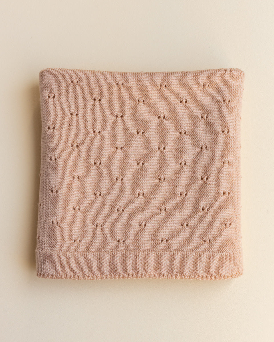 hvid merino baby blanket Bibi apricot couverture bébé