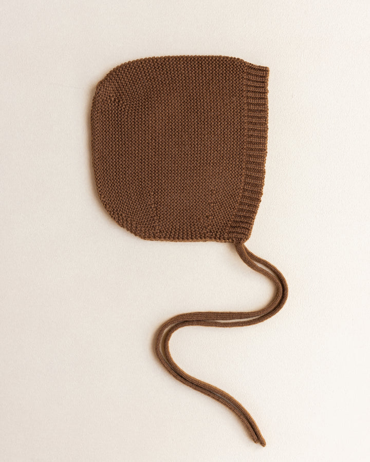 Dolly Knitted Bonnet - Chocolate
