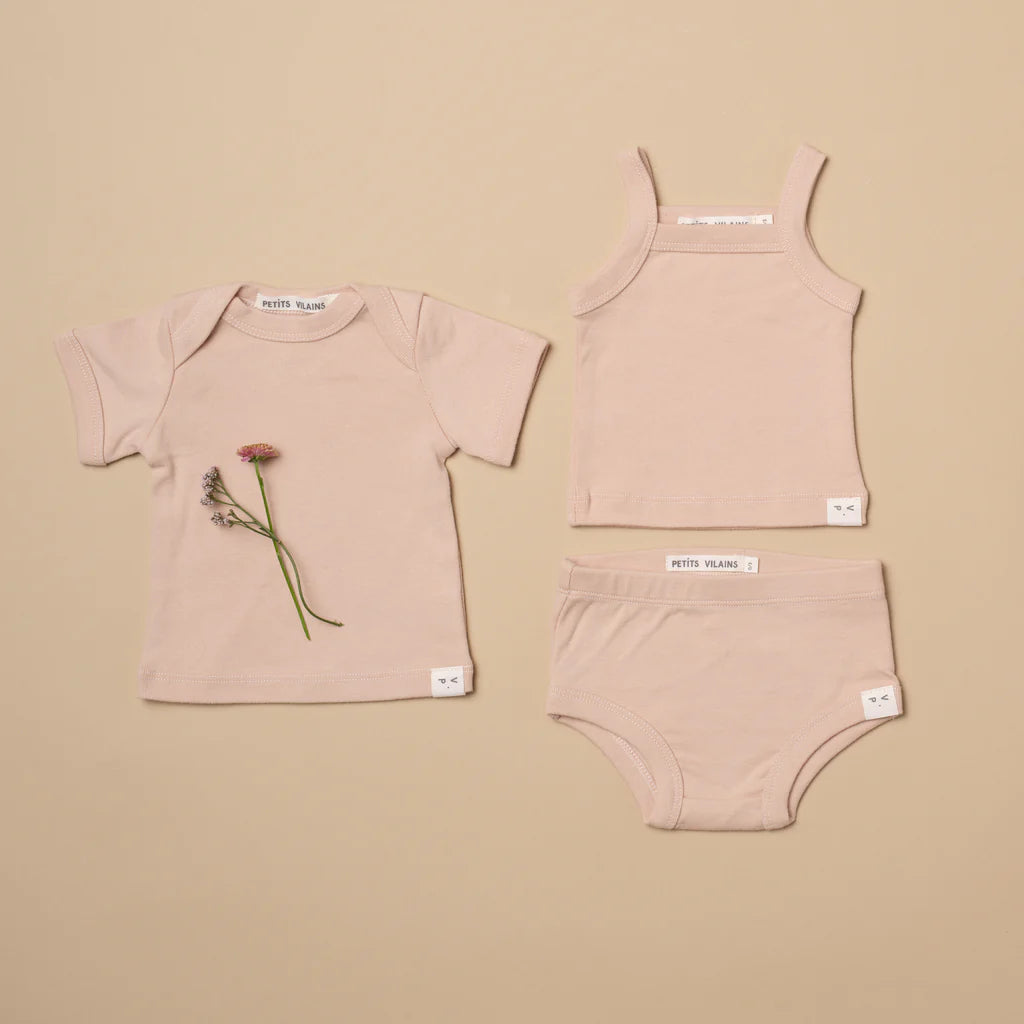 Culotte et t-shirt pour bébé en coton Rose 