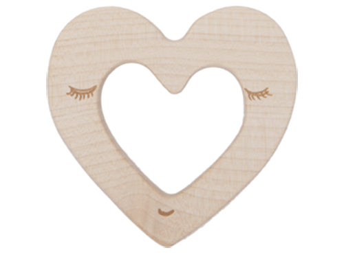 Anneau de dentition Coeur wooden story montreal quebec heart teether