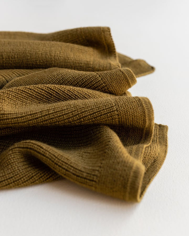 Couverture de mérinos Félix - Moutarde