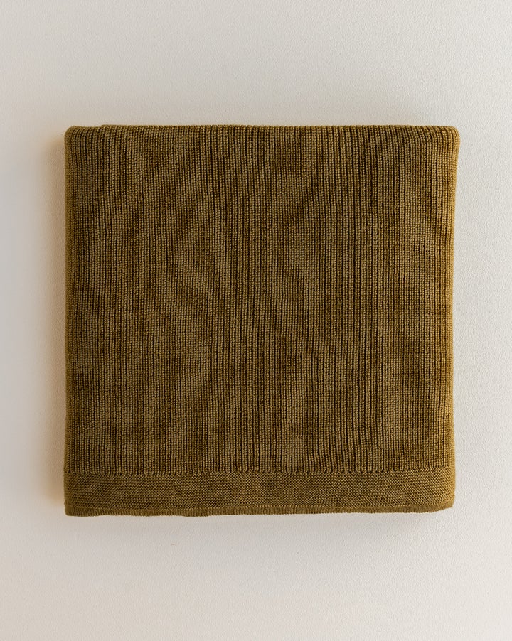 Couverture de mérinos Félix - Moutarde