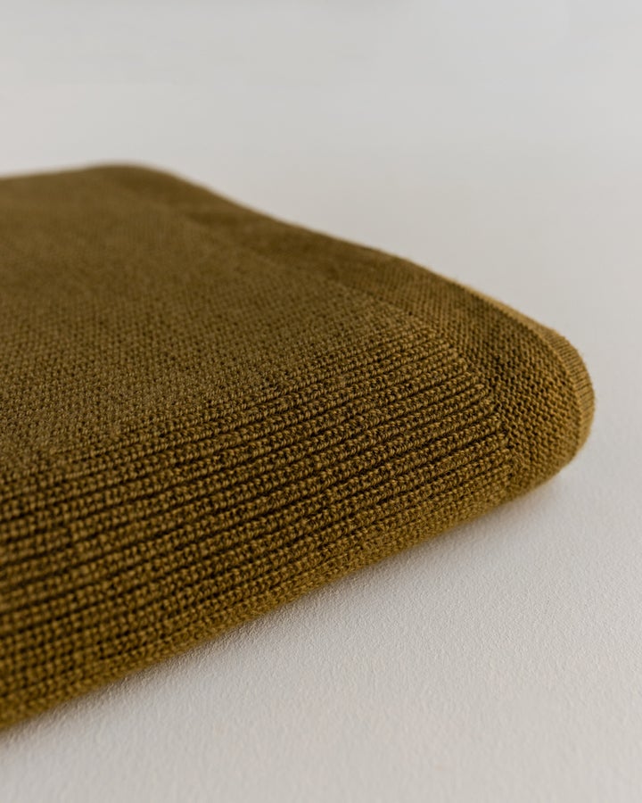 Couverture de mérinos Félix - Moutarde