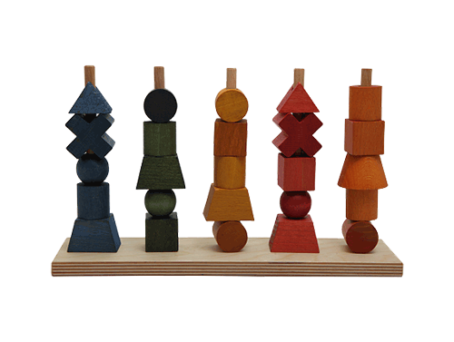 Formes et couleurs à empiler couleurs wooden story montreal quebec rainbow stacking toy