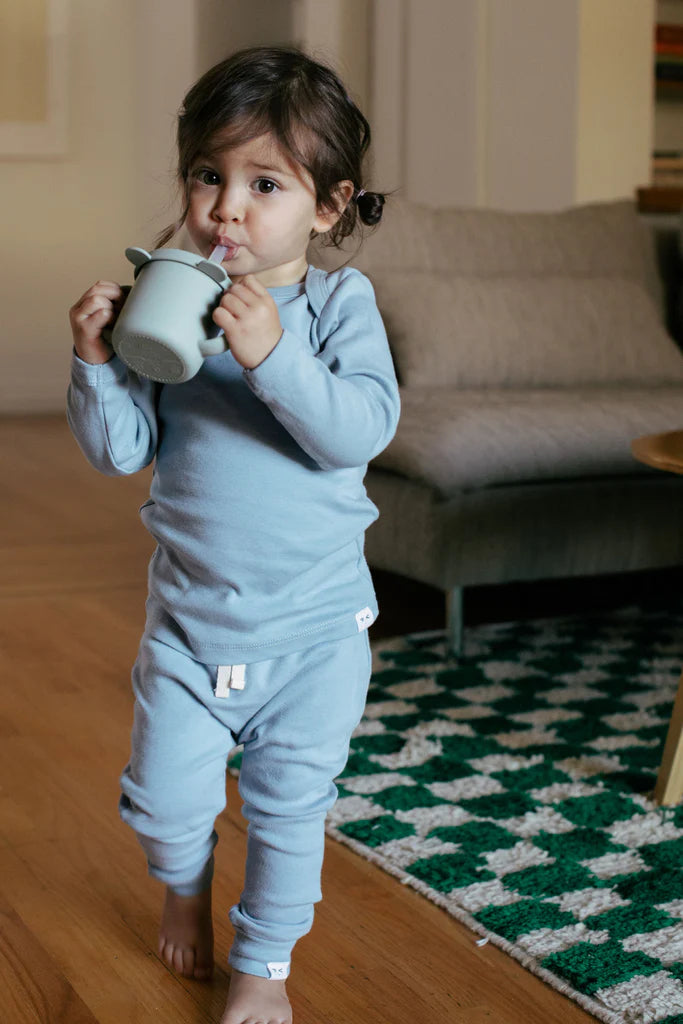 Enfant avec Legging en coton bleu ciel