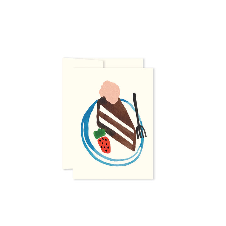 Mini carte de souhaits crème avec gâteux