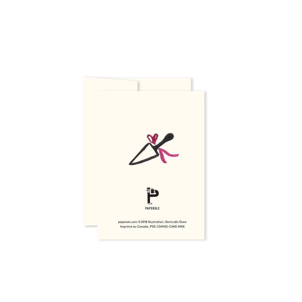 Verso de Mini carte de souhaits crème avec gâteux
