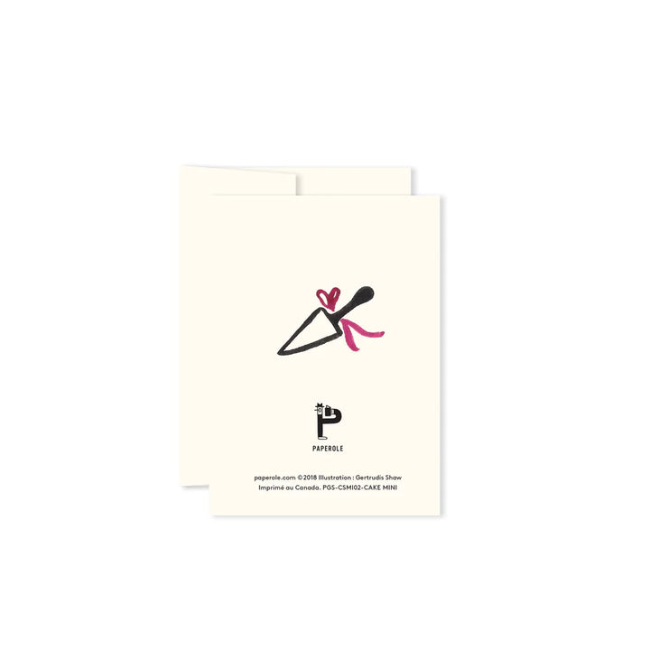 Verso de Mini carte de souhaits crème avec gâteux