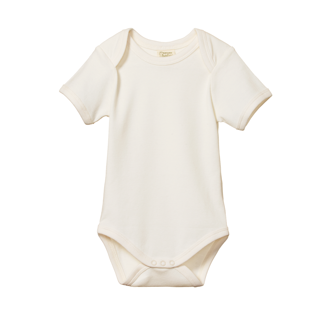 white baby bodysuit short sleeves 
