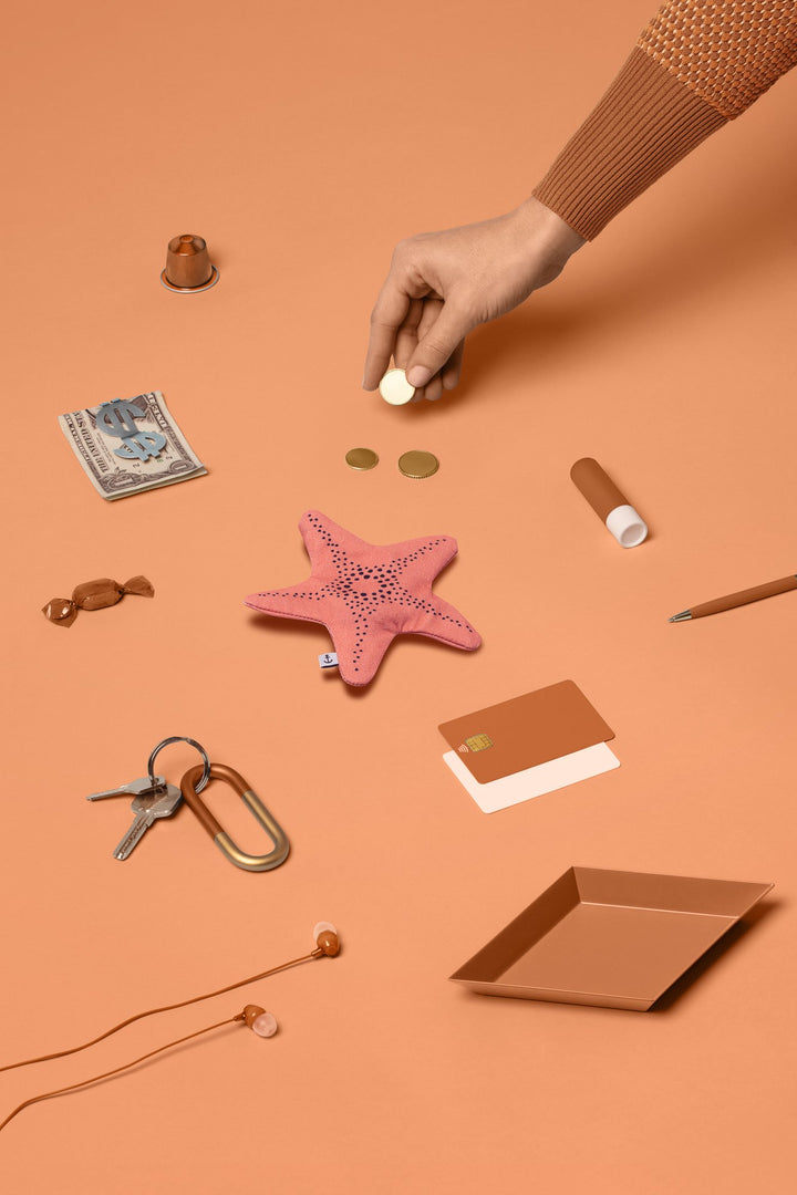 Coin Purse - Pink Starfish