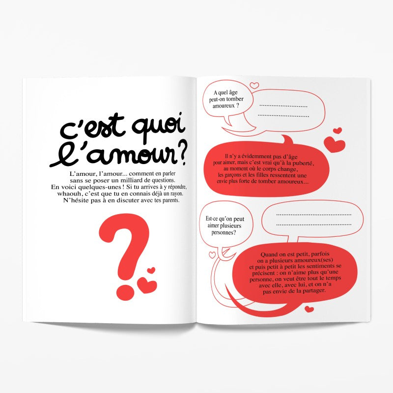 minus éditions cahier d'activités à nos amours