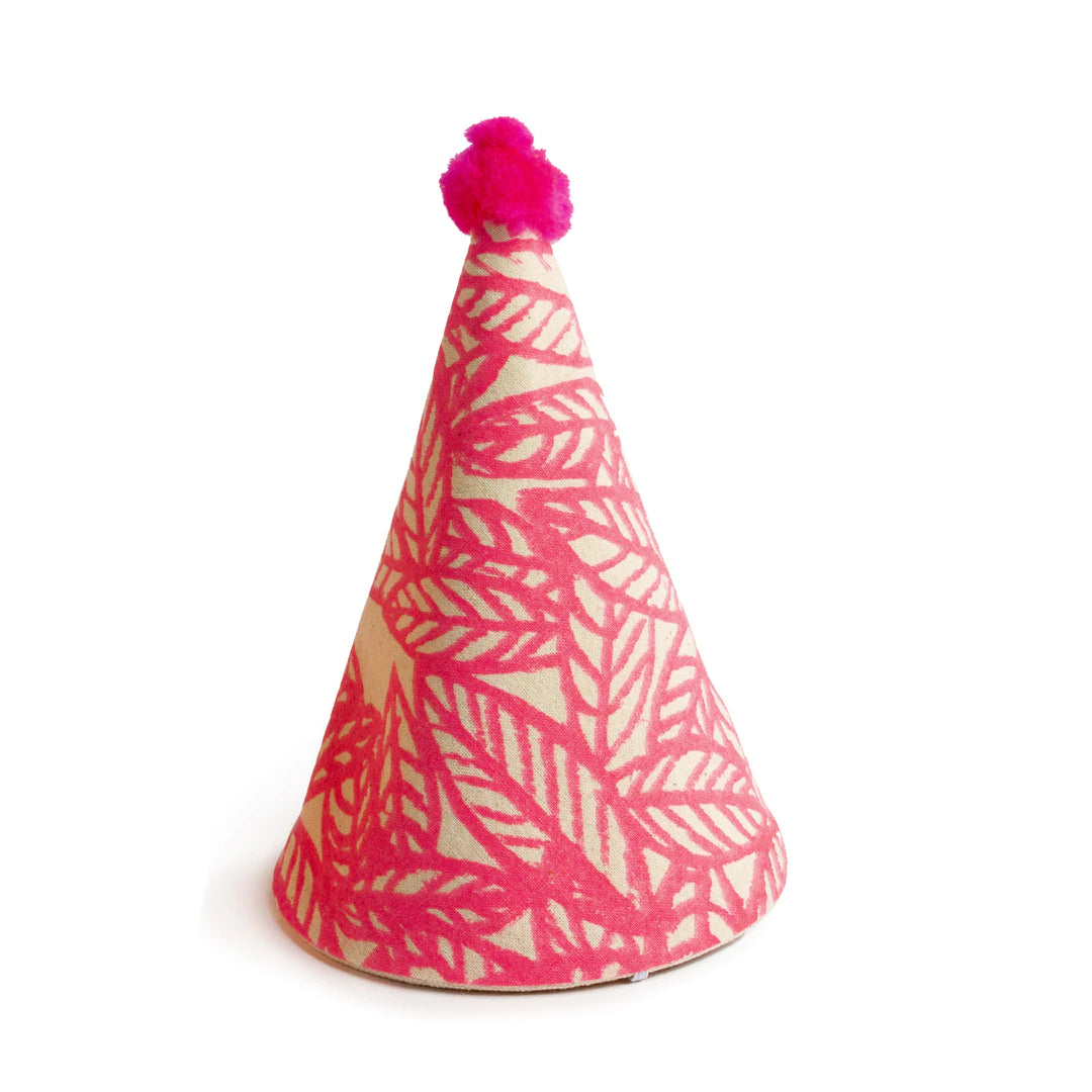 Chapeaux de fête en tissu rose fluo - party hat neon pink